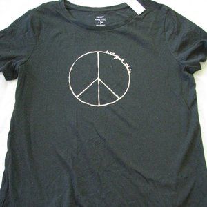 Old Navy We Got This Peace Sign Black T Shirt